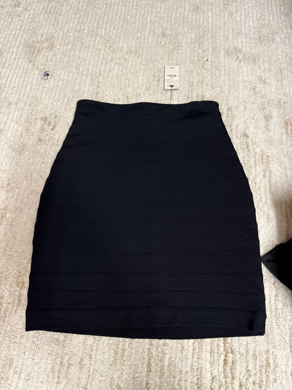 Express Black Midi Ponte Bodycon Skirt